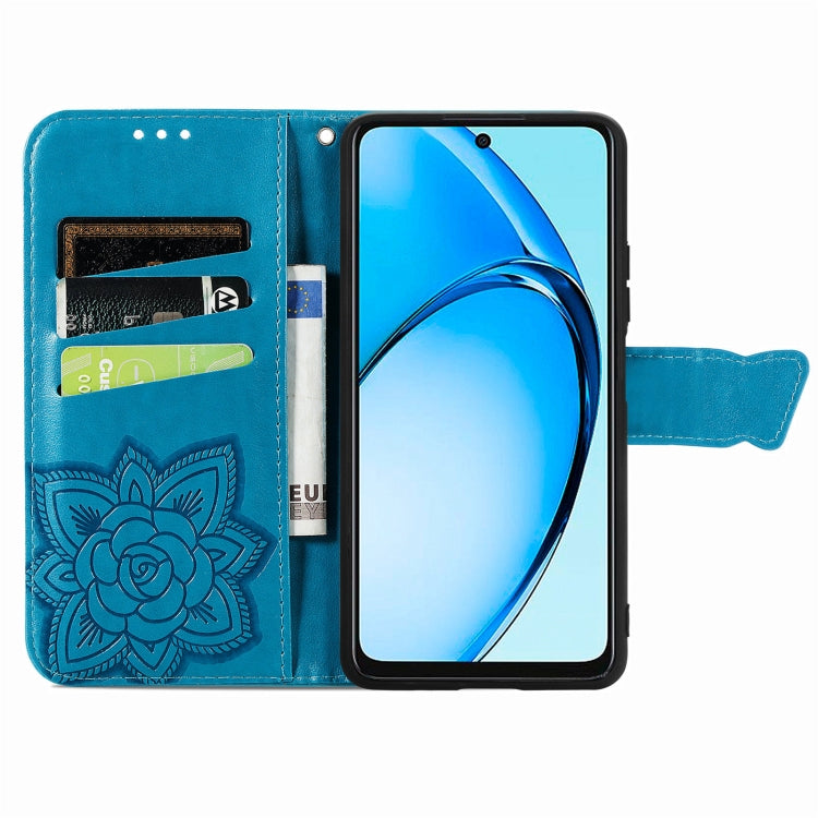 For OPPO A60 Butterfly Love Flower Embossed Leather Phone Case