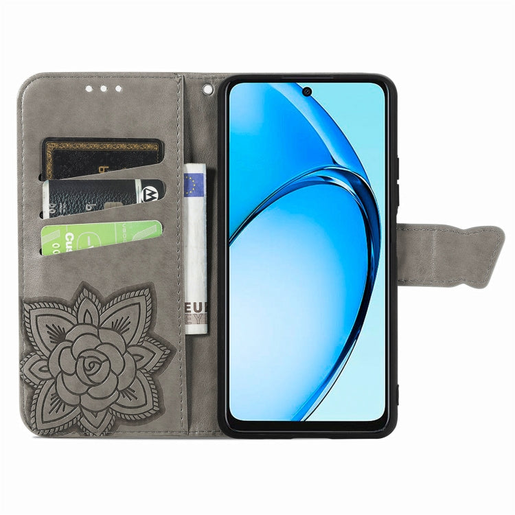 For OPPO A60 Butterfly Love Flower Embossed Leather Phone Case