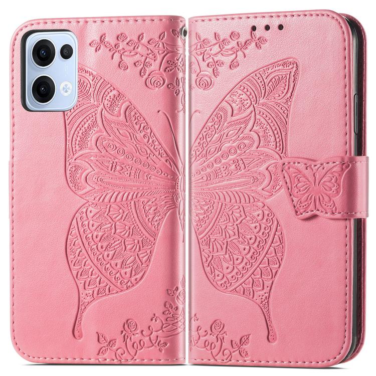 For OPPO Reno13 Butterfly Love Flower Embossed Leather Phone Case