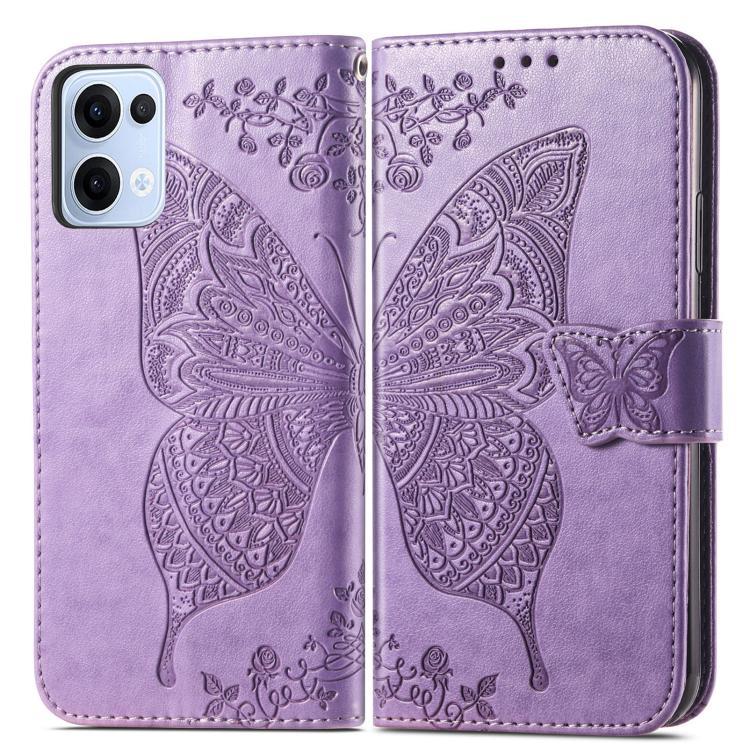 For OPPO Reno13 Butterfly Love Flower Embossed Leather Phone Case