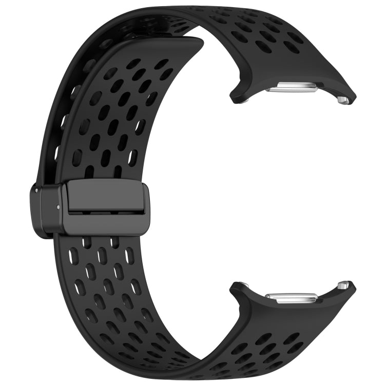 For Samsung Galaxy Watch Ultra 47mm Hole Style Magnetic Folding Buckle Silicone Watch Band