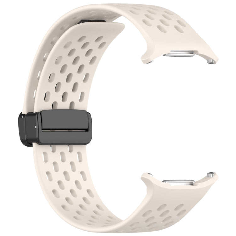 For Samsung Galaxy Watch Ultra 47mm Hole Style Magnetic Folding Buckle Silicone Watch Band