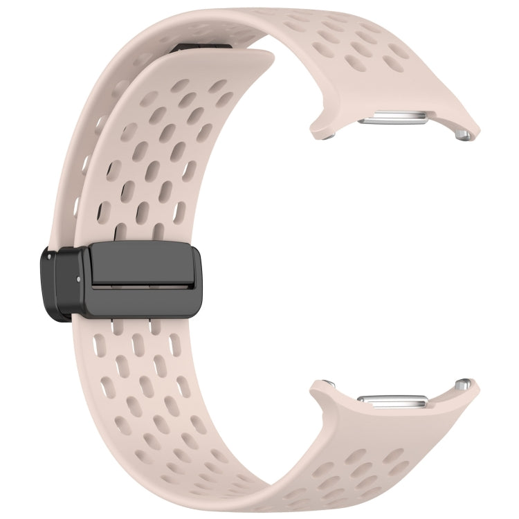 For Samsung Galaxy Watch Ultra 47mm Hole Style Magnetic Folding Buckle Silicone Watch Band