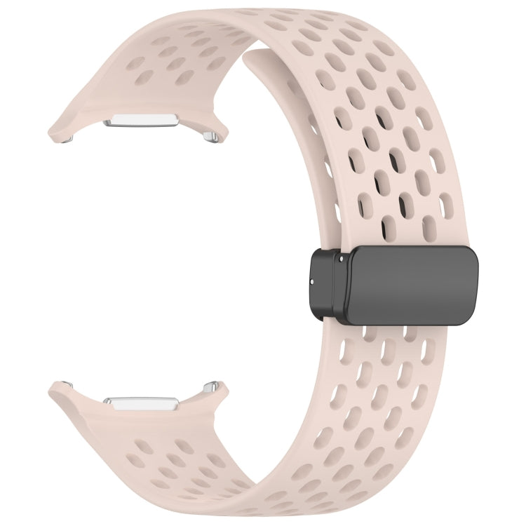 For Samsung Galaxy Watch Ultra 47mm Hole Style Magnetic Folding Buckle Silicone Watch Band