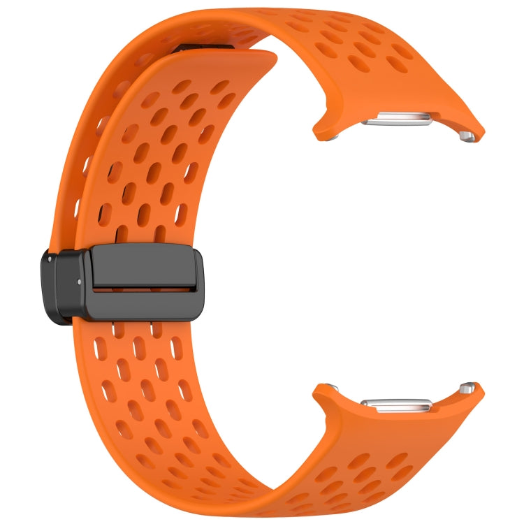 For Samsung Galaxy Watch Ultra 47mm Hole Style Magnetic Folding Buckle Silicone Watch Band