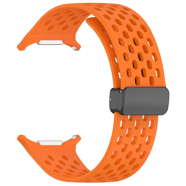 For Samsung Galaxy Watch Ultra 47mm Hole Style Magnetic Folding Buckle Silicone Watch Band
