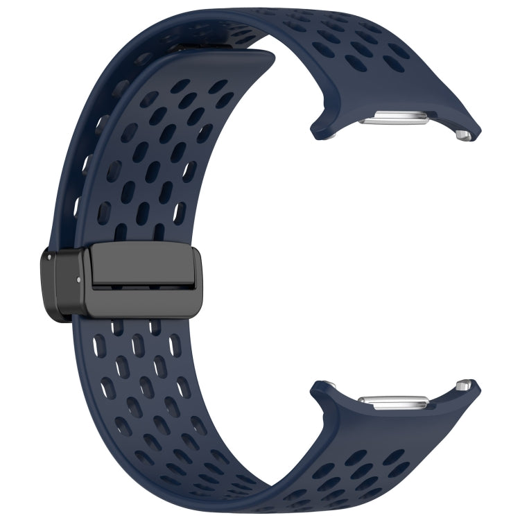 For Samsung Galaxy Watch Ultra 47mm Hole Style Magnetic Folding Buckle Silicone Watch Band