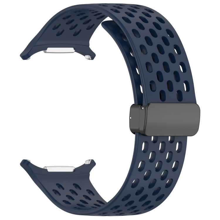 For Samsung Galaxy Watch Ultra 47mm Hole Style Magnetic Folding Buckle Silicone Watch Band