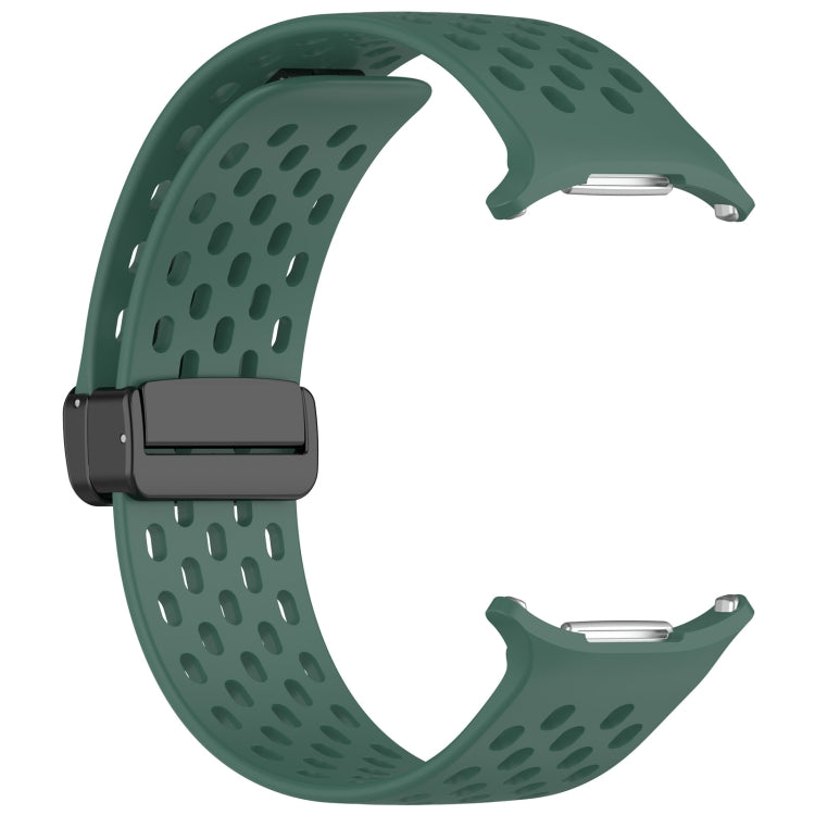 For Samsung Galaxy Watch Ultra 47mm Hole Style Magnetic Folding Buckle Silicone Watch Band