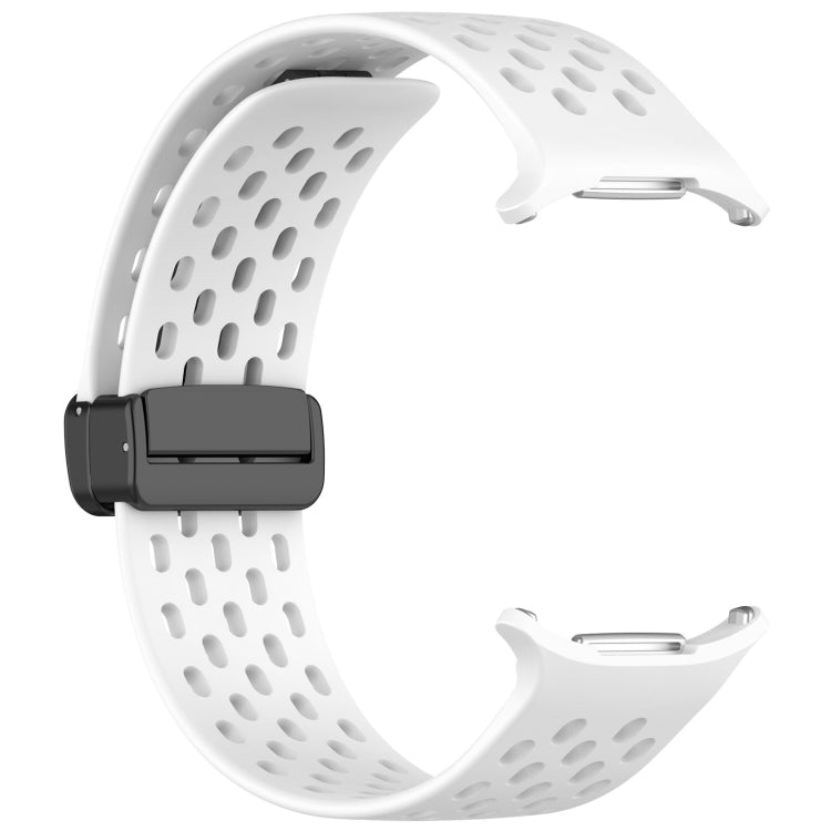 For Samsung Galaxy Watch Ultra 47mm Hole Style Magnetic Folding Buckle Silicone Watch Band