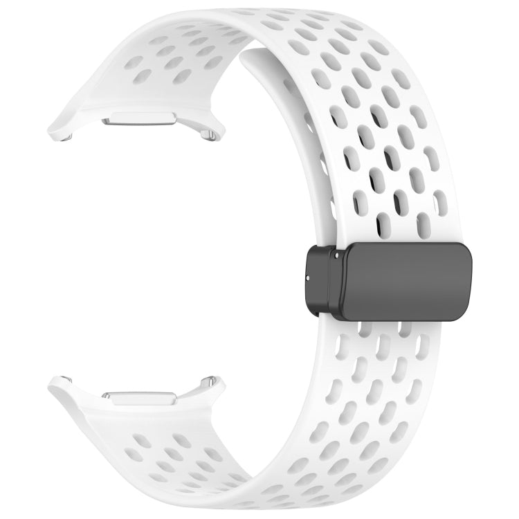 For Samsung Galaxy Watch Ultra 47mm Hole Style Magnetic Folding Buckle Silicone Watch Band