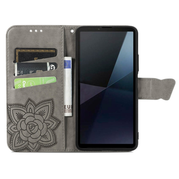 For Sony Xperia 10 VI Butterfly Love Flower Embossed Leather Phone Case