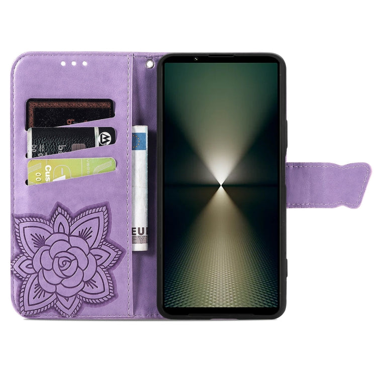 For Sony Xperia 1 VI Butterfly Love Flower Embossed Leather Phone Case