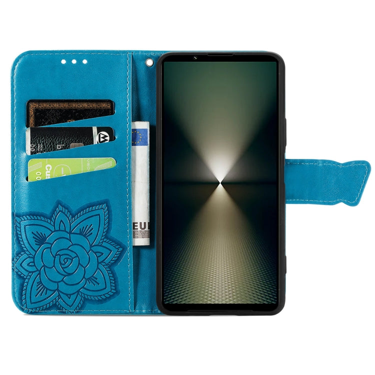 For Sony Xperia 1 VI Butterfly Love Flower Embossed Leather Phone Case