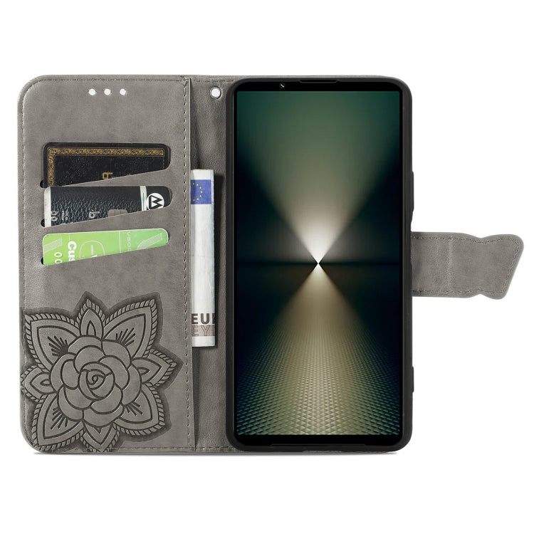 For Sony Xperia 1 VI Butterfly Love Flower Embossed Leather Phone Case
