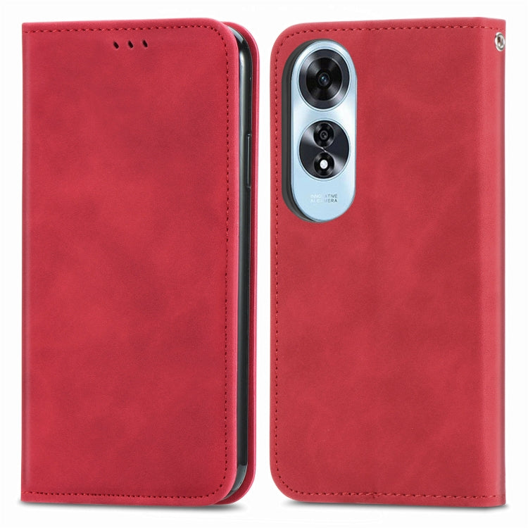 For OPPO A60 Retro Skin Feel Magnetic Flip Leather Phone Case
