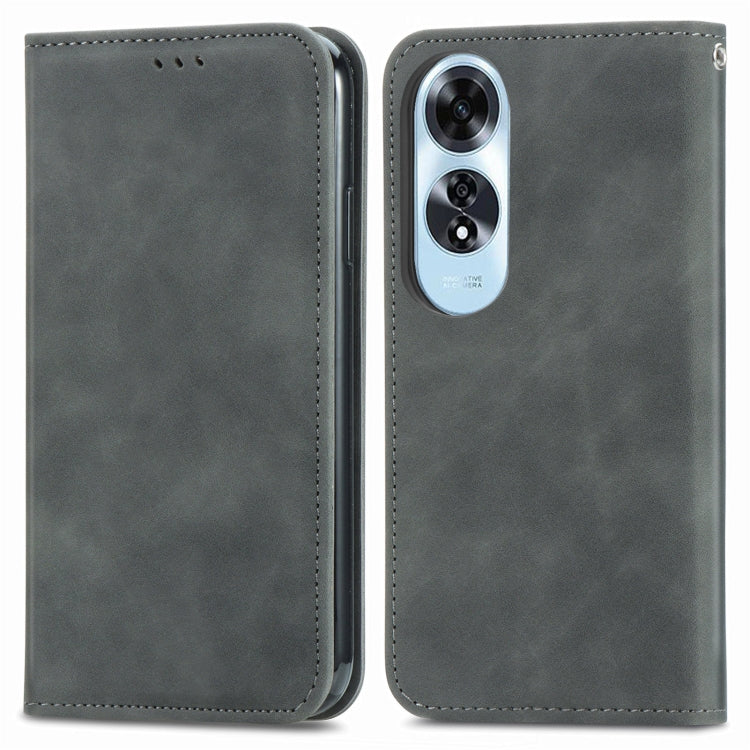 For OPPO A60 Retro Skin Feel Magnetic Flip Leather Phone Case