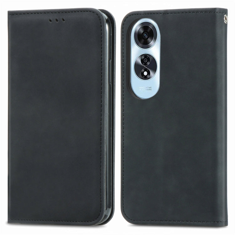 For OPPO A60 Retro Skin Feel Magnetic Flip Leather Phone Case