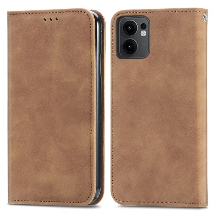 For OPPO Reno13 F Retro Skin Feel Magnetic Flip Leather Phone Case