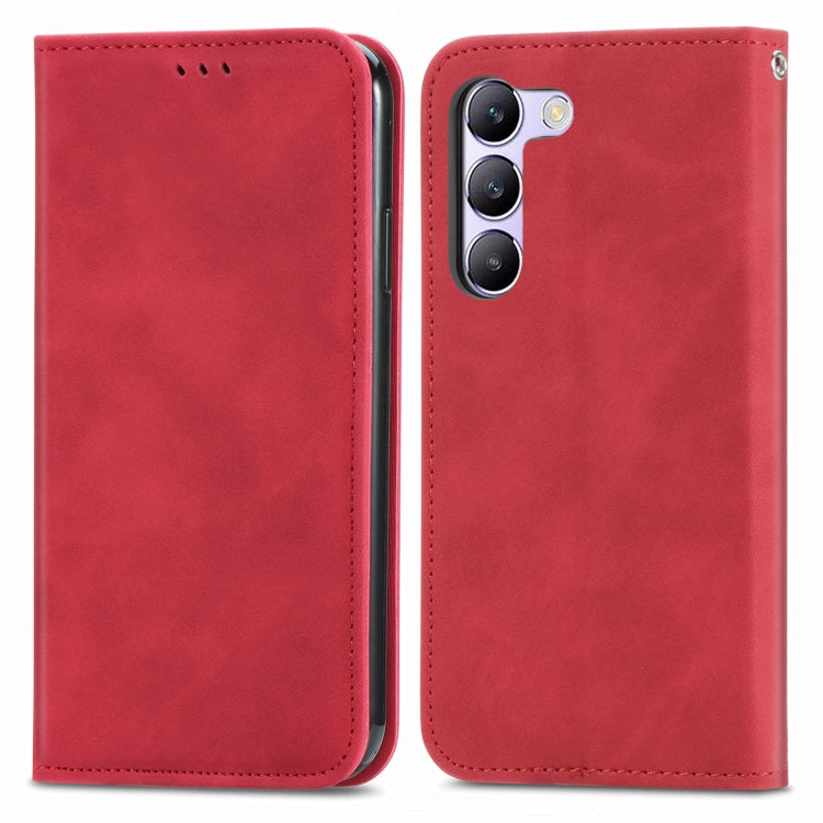 For vivo V40 SE Retro Skin Feel Magnetic Flip Leather Phone Case