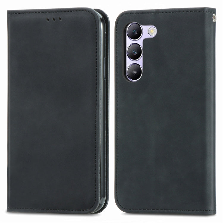 For vivo V40 SE Retro Skin Feel Magnetic Flip Leather Phone Case