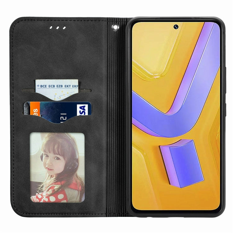 For vivo V40 SE Retro Skin Feel Magnetic Flip Leather Phone Case