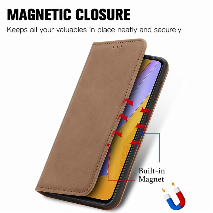 For vivo Y100 5G IND Retro Skin Feel Magnetic Flip Leather Phone Case