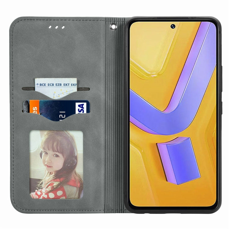 For vivo Y100 5G IND Retro Skin Feel Magnetic Flip Leather Phone Case