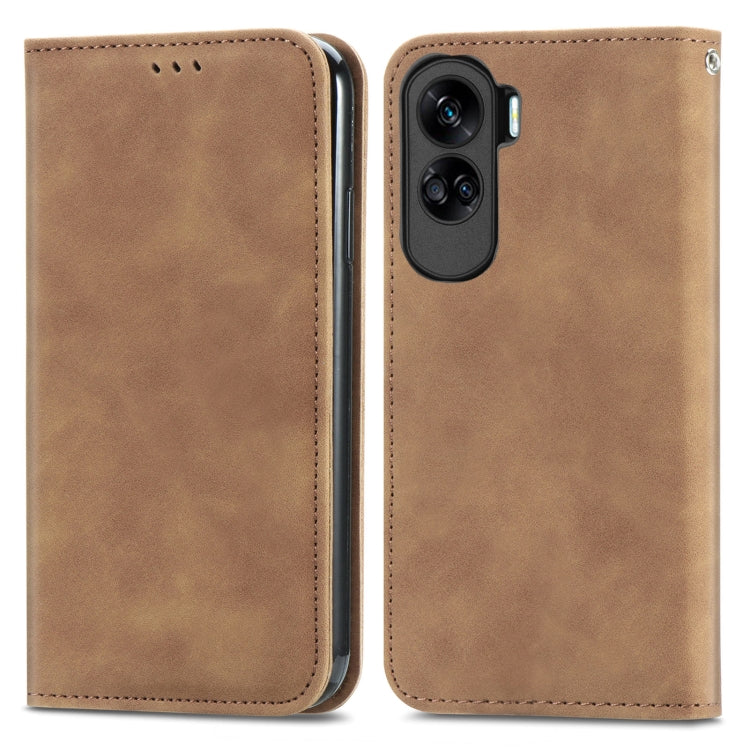 For Honor 90 Lite Retro Skin Feel Magnetic Flip Leather Phone Case