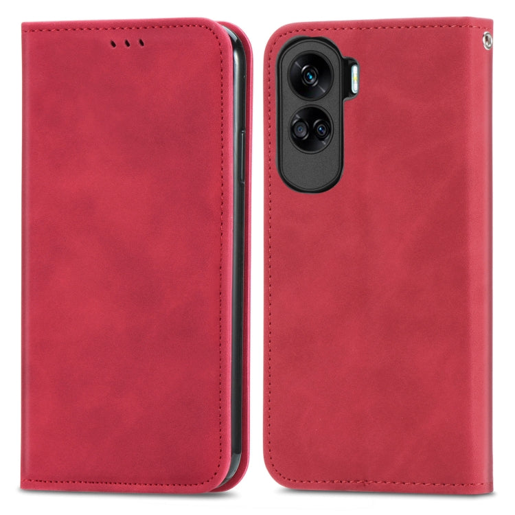 For Honor 90 Lite Retro Skin Feel Magnetic Flip Leather Phone Case