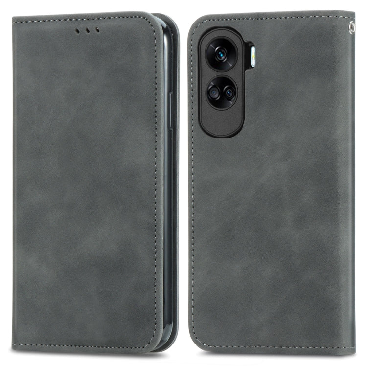 For Honor 90 Lite Retro Skin Feel Magnetic Flip Leather Phone Case