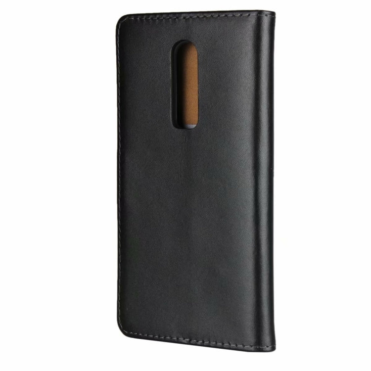 Leather Horizontal Flip Holster for One Plus 6 ,with Magnetic Clasp and Bracket and Card Slot and Wallet(Black)