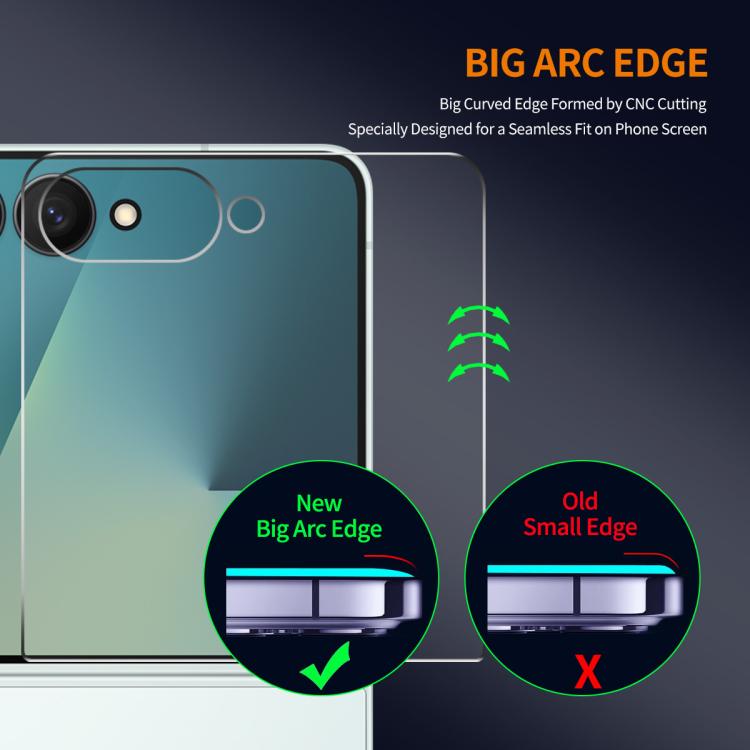 For Samsung Galaxy Z Flip7 2pcs ENKAY 9H Big Arc Edge High Aluminum-silicon Tempered Glass Film