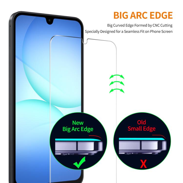 For Samsung Galaxy F17 / M17 5G 2pcs ENKAY 9H Big Arc Edge High Aluminum-silicon Tempered Glass Film