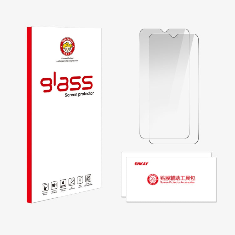For Nokia C21 2pcs ENKAY 9H Big Arc Edge High Aluminum-silicon Tempered Glass Film