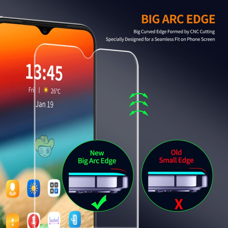 For Nokia C21 Plus 5pcs ENKAY 9H Big Arc Edge High Aluminum-silicon Tempered Glass Film