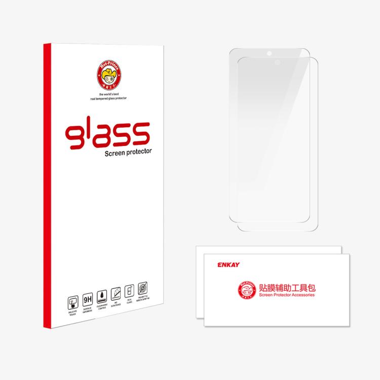 For Motorola Moto G 5G 2025 2pcs ENKAY 9H Big Arc Edge High Aluminum-silicon Tempered Glass Film