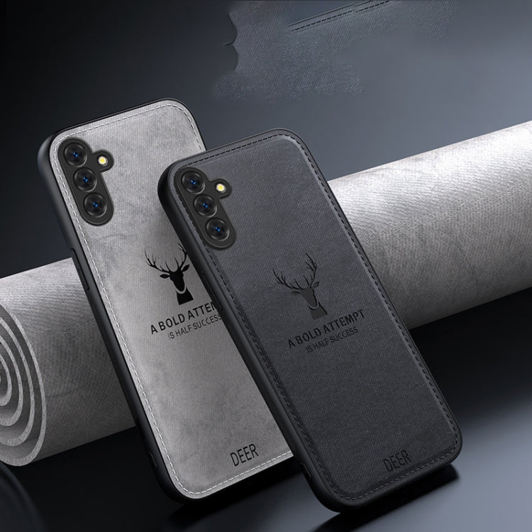 For Samsung Galaxy S24 FE 5G Deer Head Cloth Skin All-inclusive Phone Case