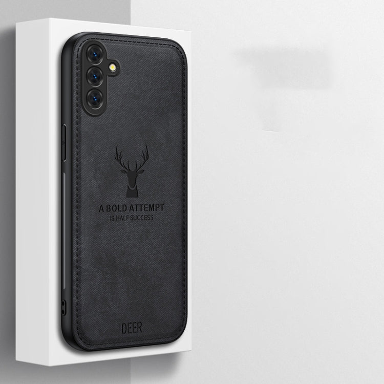 For Samsung Galaxy S24 FE 5G Deer Head Cloth Skin All-inclusive Phone Case