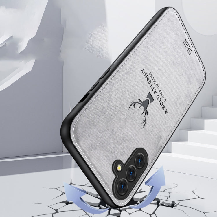 For Samsung Galaxy S24 FE 5G Deer Head Cloth Skin All-inclusive Phone Case