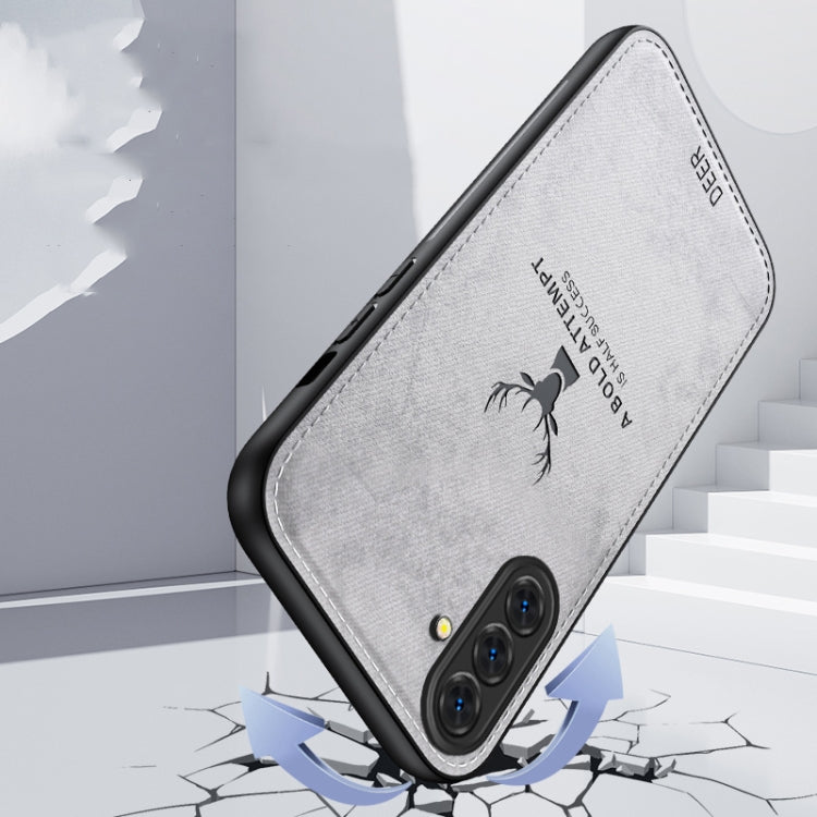 For Samsung Galaxy A36 Deer Head Cloth Skin All-inclusive Phone Case