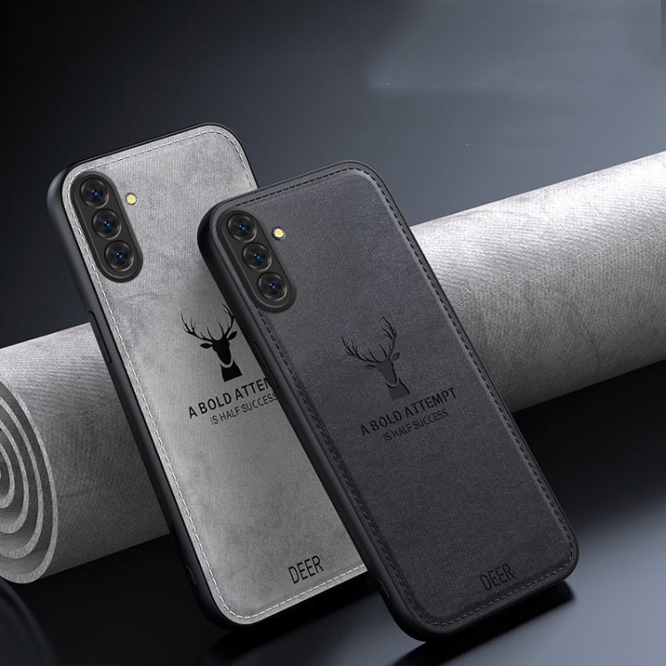 For Samsung Galaxy A36 Deer Head Cloth Skin All-inclusive Phone Case