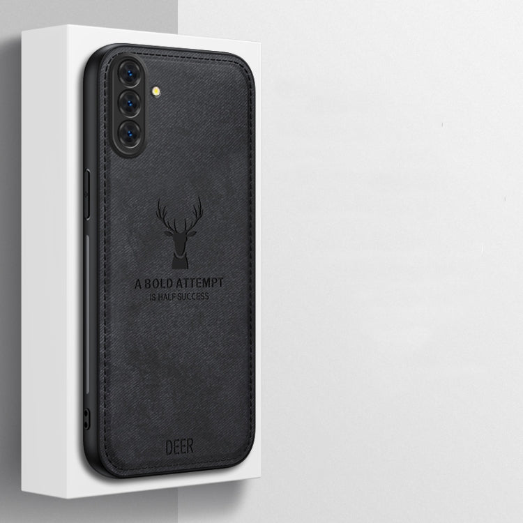 For Samsung Galaxy A36 Deer Head Cloth Skin All-inclusive Phone Case