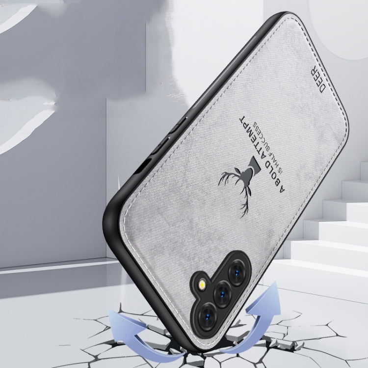 For Samsung Galaxy S25 5G Deer Head Cloth Skin All-inclusive Phone Case