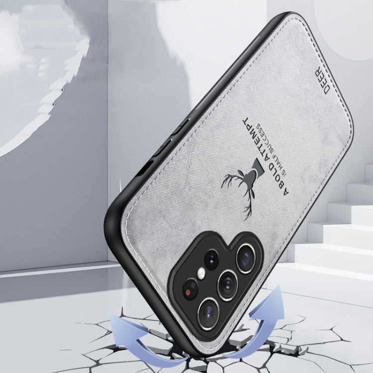For Samsung Galaxy S25 Ultra 5G Deer Head Cloth Skin All-inclusive Phone Case