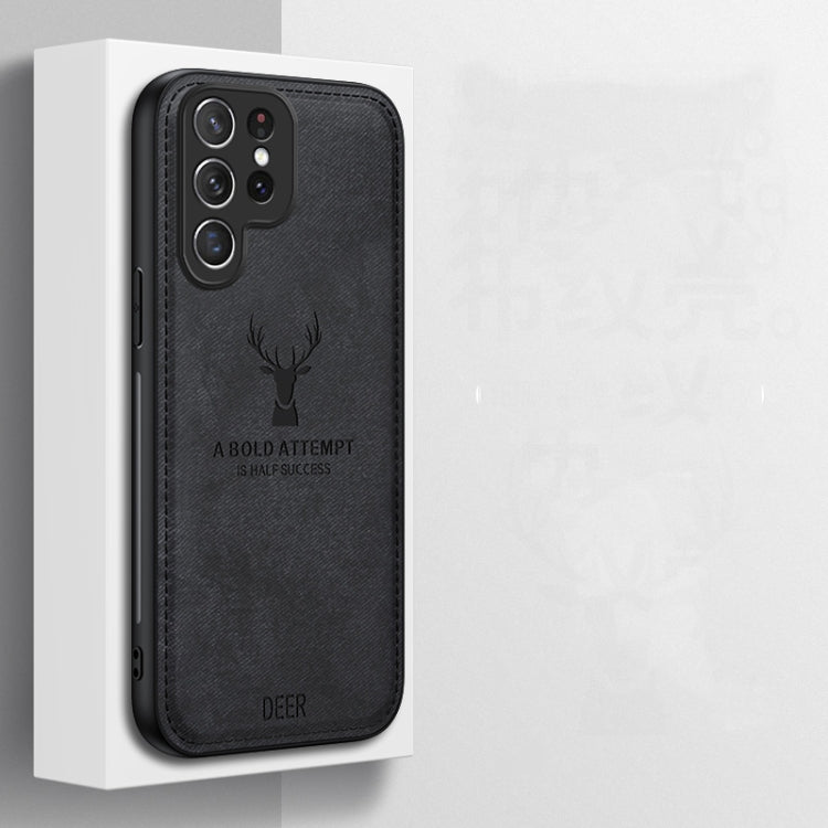 For Samsung Galaxy S25 Ultra 5G Deer Head Cloth Skin All-inclusive Phone Case