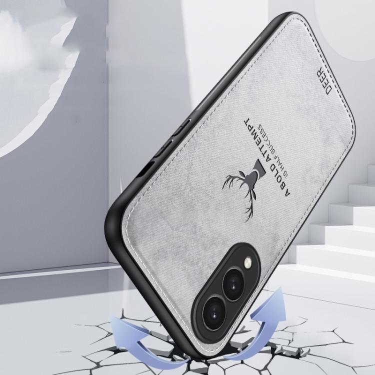 For Samsung Galaxy S25 Edge 5G Deer Head Cloth Skin All-inclusive Phone Case