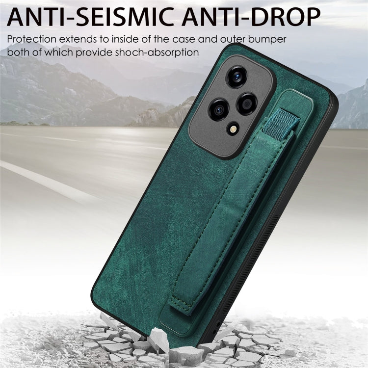 For Honor 200 Lite Golbal Retro Wristband Holder Leather Back Phone Case