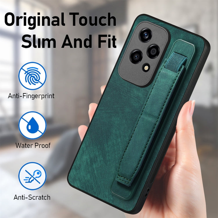 For Honor 200 Lite Golbal Retro Wristband Holder Leather Back Phone Case