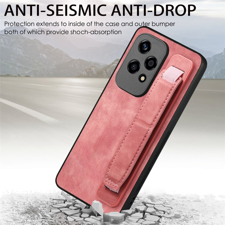 For Honor 200 Lite Golbal Retro Wristband Holder Leather Back Phone Case